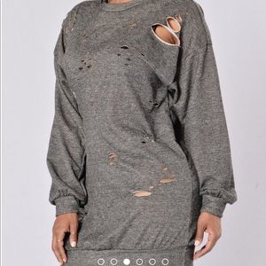 Oversized Distressed Dress